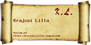 Krajcsi Lilla névjegykártya